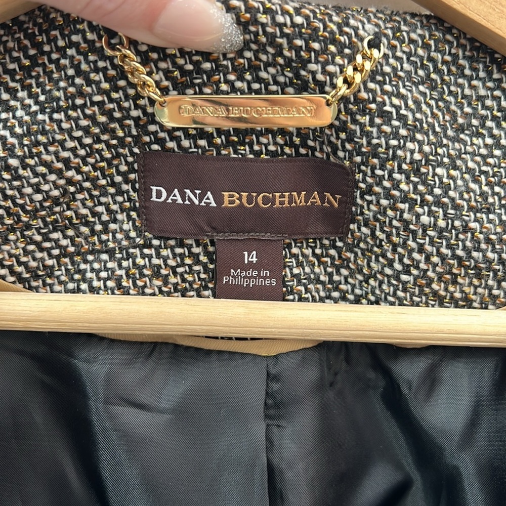 Dana Buchman Embellished Womenβs Tweed Blazer Jacket Size 14 - Picture 3 of 6